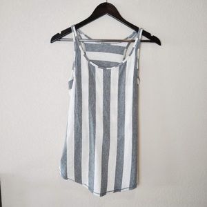 Lululemon Grey and White Stripped Activewear Tank